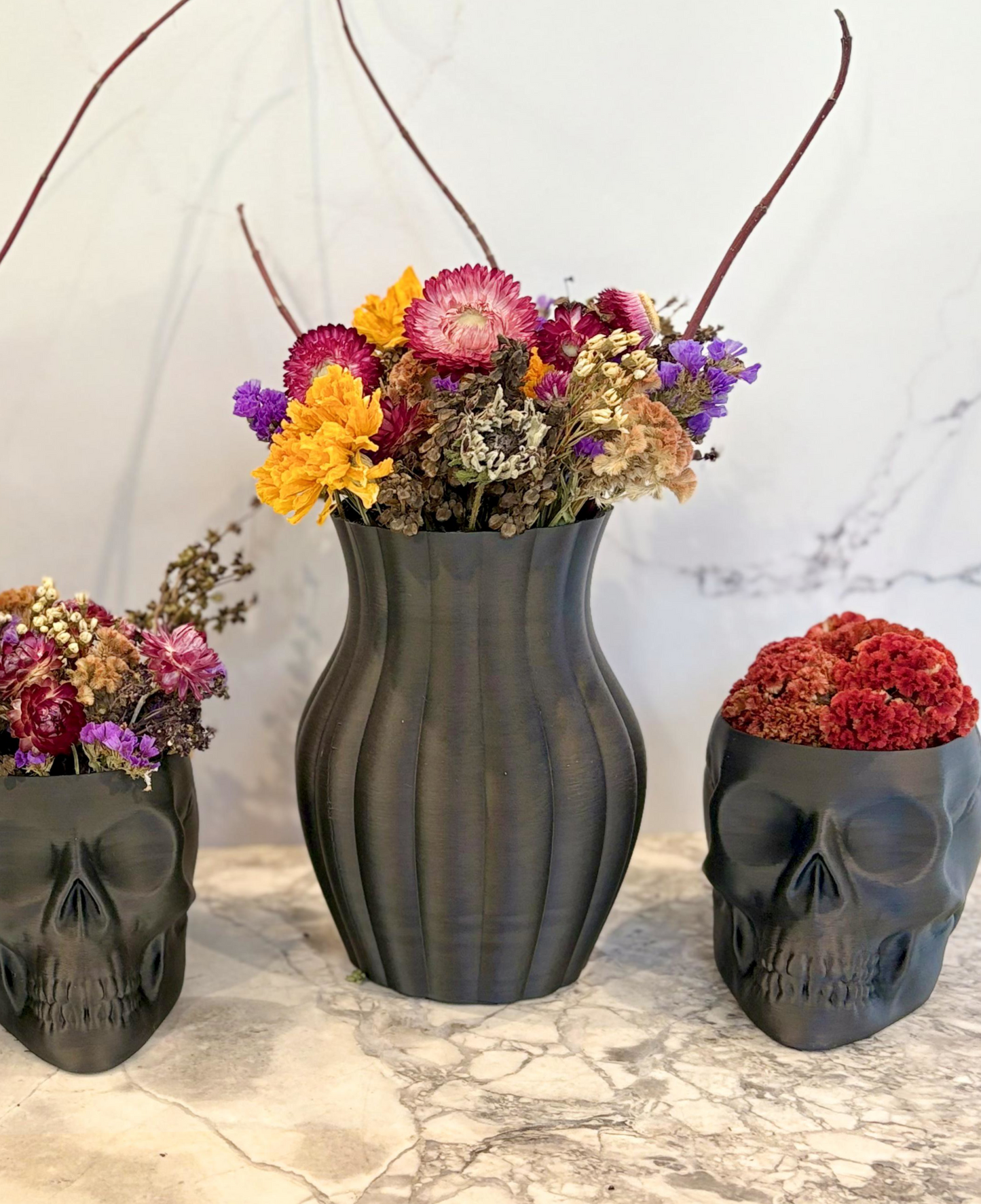 Large Halloween Dried Flower Arrangement in EcoFloral Vase