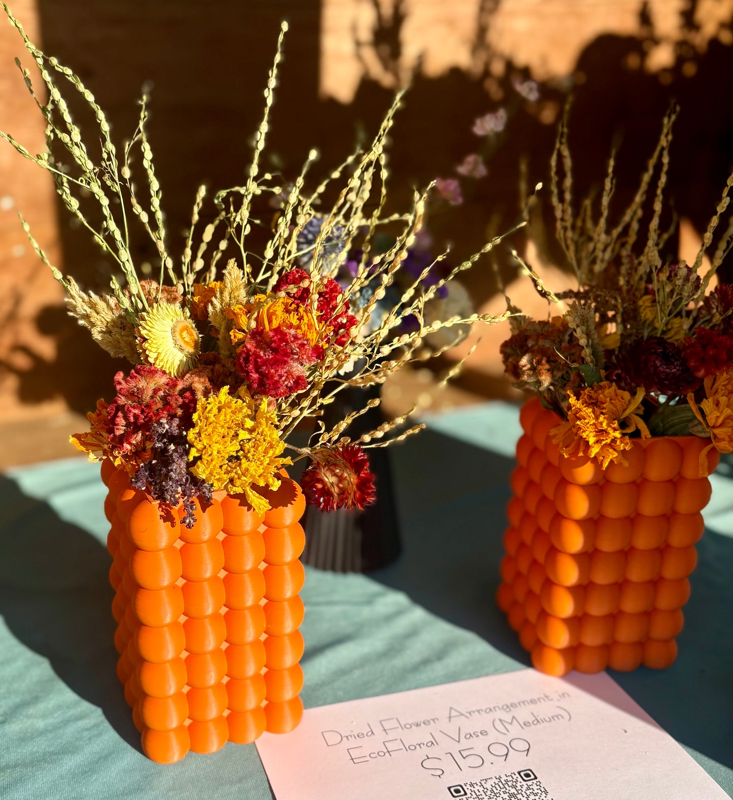 Medium Fall Dried Flower Arrangement in EcoFloral Vase