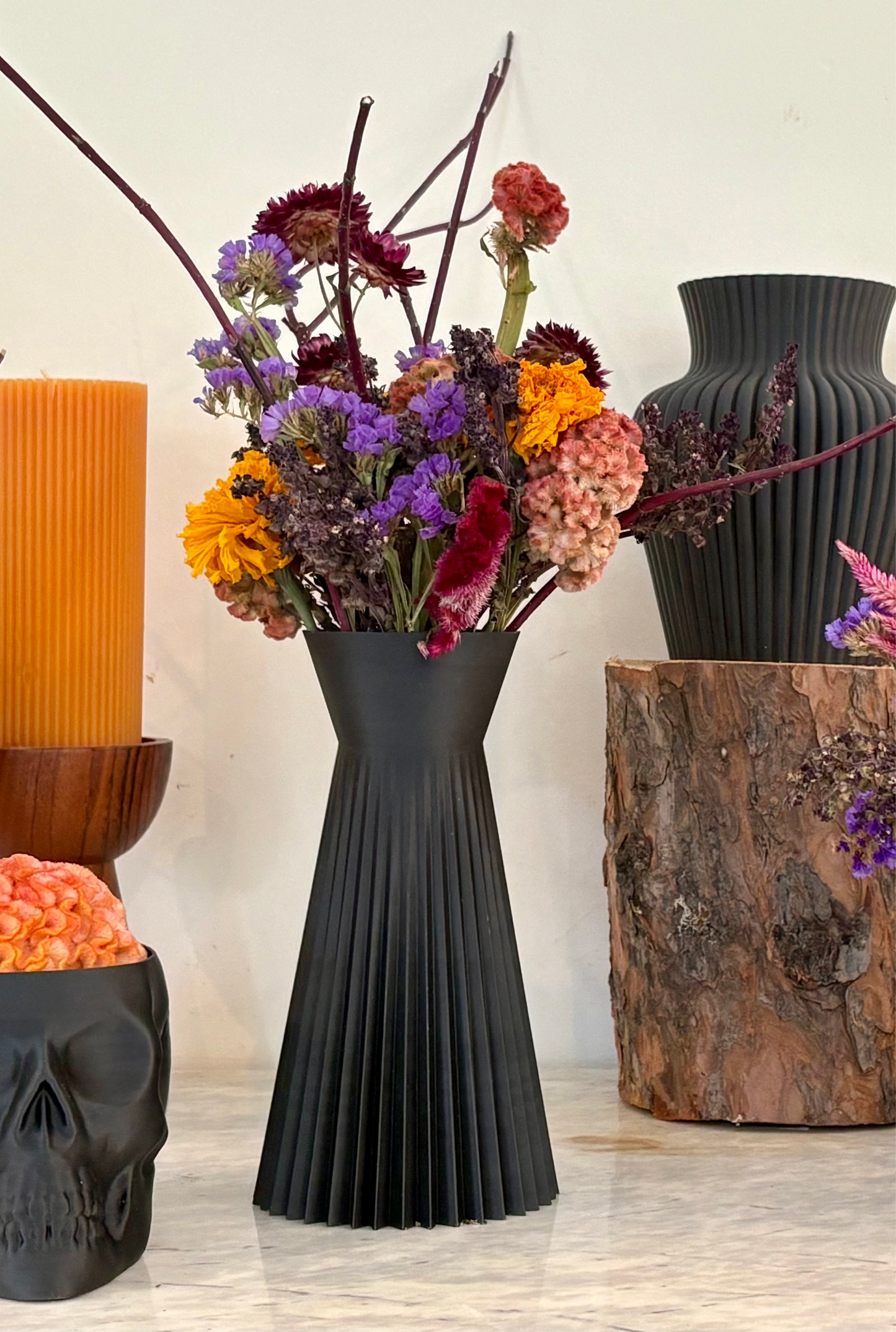 Large Halloween Dried Flower Arrangement in EcoFloral Vase