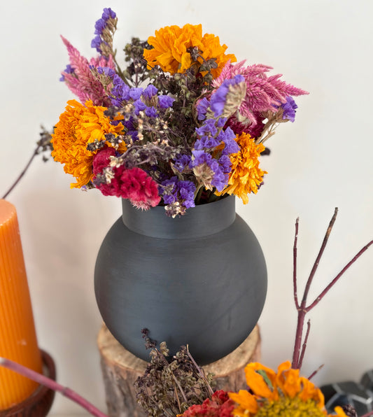 Medium Halloween Dried Flower Arrangement in EcoFloral Vase