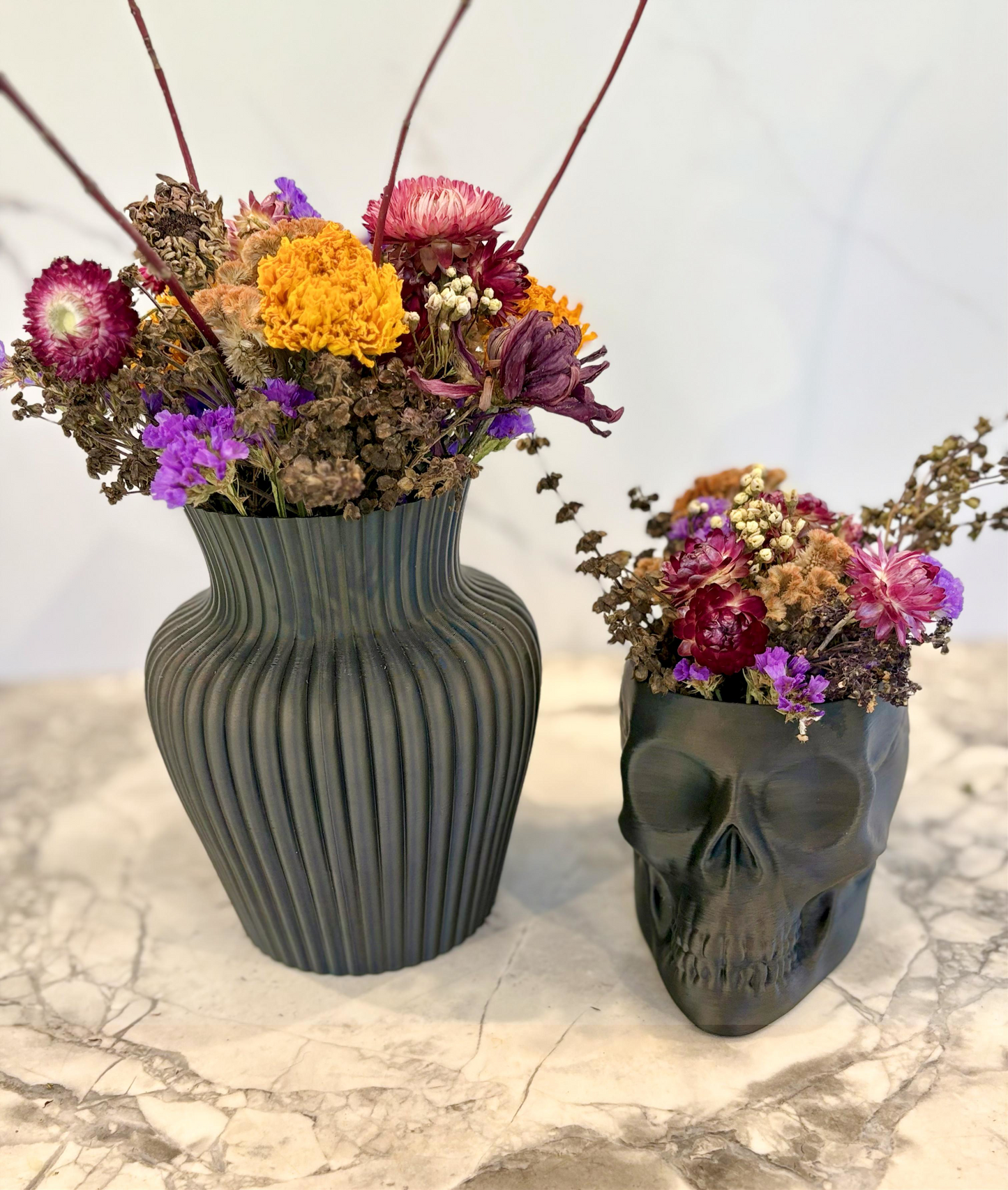 Large Halloween Dried Flower Arrangement in EcoFloral Vase